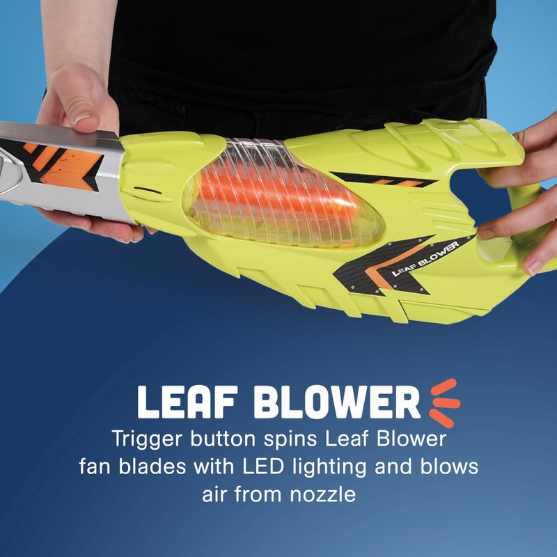 Constructive Playthings CP Toys 6-Piece Power Gardening Toy Set for Kids Ages 3+, Child Size Indoor/Outdoor Play Kids Tool Set with Leaf Blower, Chainsaw, Lawn Mower, and More, Green - Image 5